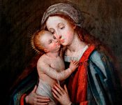 Conjunto de cuatro pinturas de la Virgen con el Niño, finales s. XVI y s. XVII